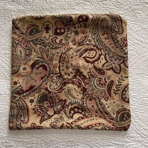 Tapestry and Faux Suede Paisley Pillow Cover Zippered 19" Square